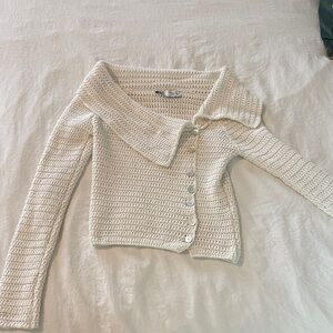 Zara Off-Shoulder Cream Sweater